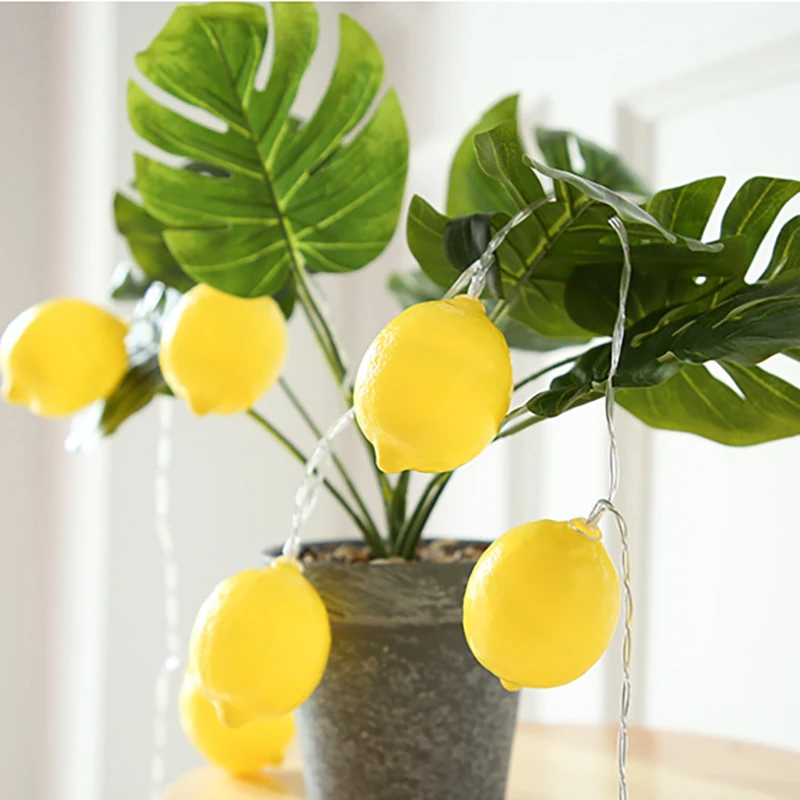 Светодиодный гирлянды 10 светодиодный s лимон цепи желтого цвета для праздничное освещение Фея гирлянда для елки Свадебная вечеринка украшения