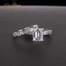 OneRain Vintage 100% 925 Sterling Silver Emerald Citrine Sapphire Ruby Topaz Gemstone Wedding Engagement Women Men Ring Jewelry(China)