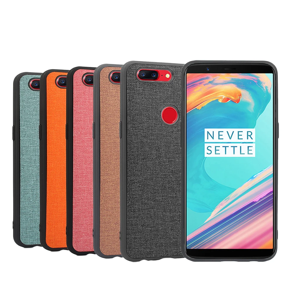 Woven Design Leather Case For OnePlus 5T Case Flip Shell ...