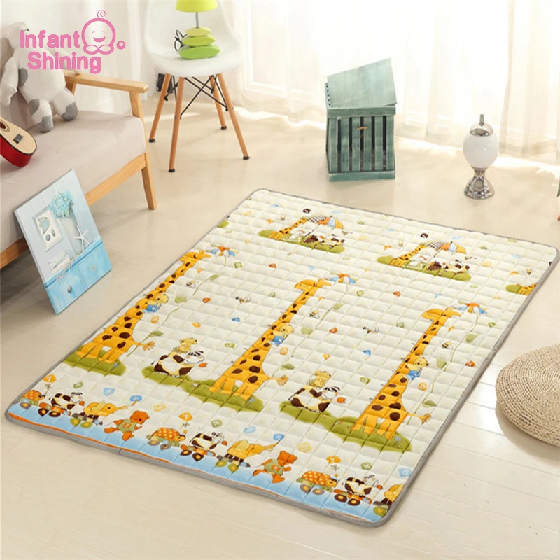 

Infant Shining 200X180CM Baby Play Mats 2.5CM Thickening Carpet Anti-skid Yoga Living Room Picnic Rugs Machine Washable Blanket