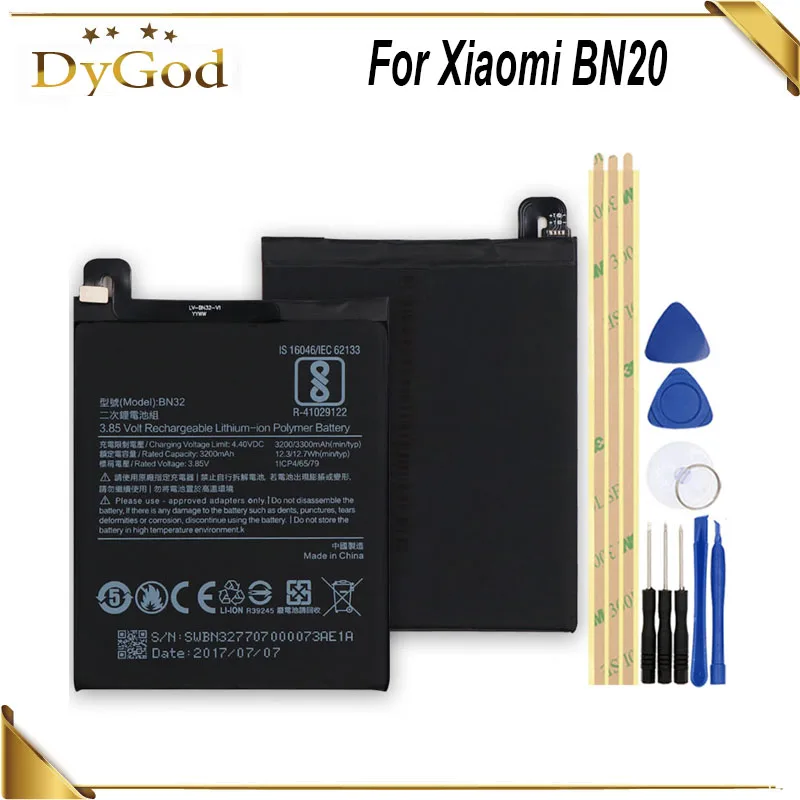 DyGod 3300 мАч для Xiaomi BN32 батарея высокое качество Мобильный телефон с инструментами |