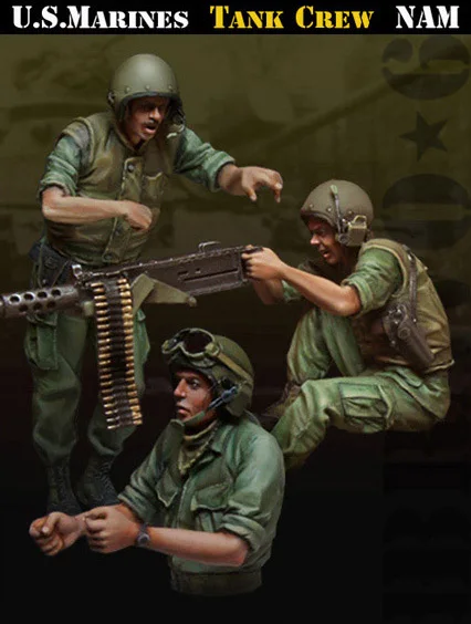 

Assembly Unpainted Scale 1/35 U.S. Marines Tank Crew soldier figure Historical Resin Model