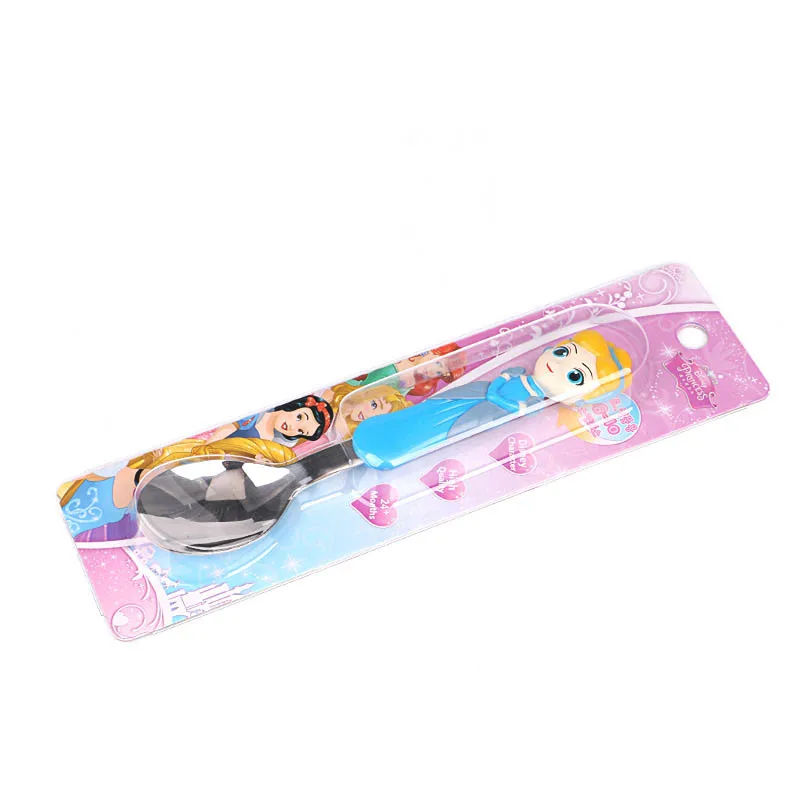 Disney Baby Tableware Anna/Aisha/McQueen/Stitch Children Spoon Set Stainless Steel Baby Cute Cartoon Spoon - Цвет: 9