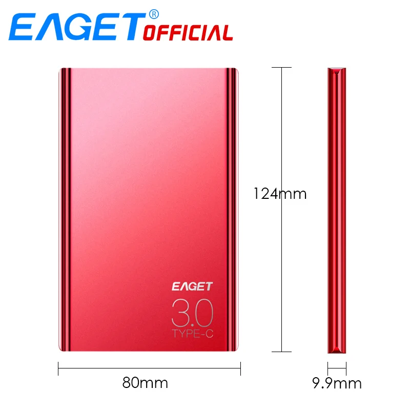 EAGET External Hard Drives 2TB 1TB HDD 2.5 inch High Speed Type C 3.0 Hard Disk Ultra-thin USB C Mobile HDD for Laptops Desktop