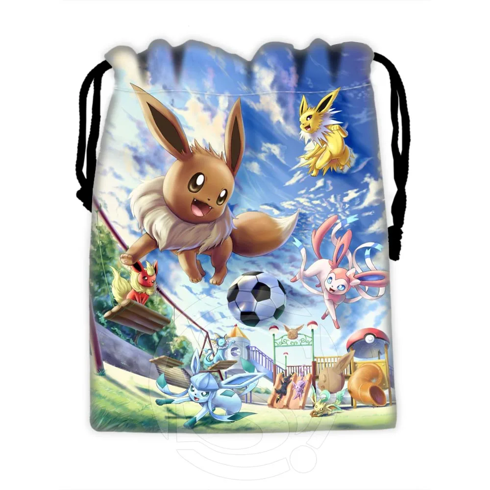 

Hotselling Pokemon Eevee Drawstring Bags Custom Storage Printed Receive Bag Compression Type Bags Size 18X22cm Storage Bags