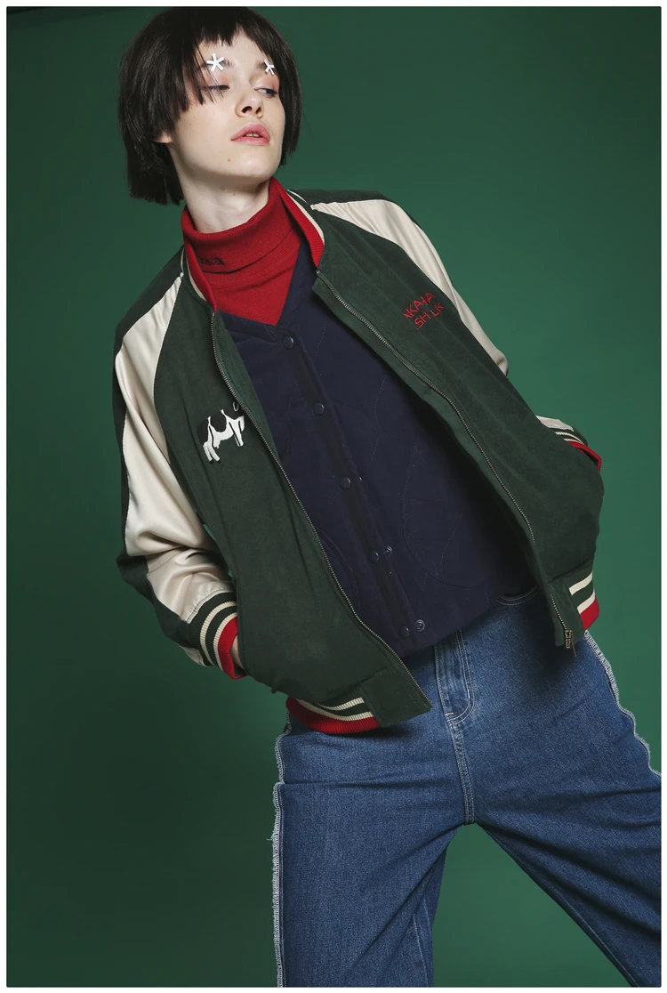 

New 2017 Autumn Winter Coat Letters Embroidery Women Short Jacket Army Green Loose Casual Outwear Coat Fashion Corduroy Jackets