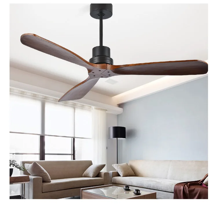 Us 192 0 20 Off American Vintage Ceiling Fan Without Light Wooden Ceiling Fans With Remote Control Nordic Simple Home Fining Room Ceiling Fan In