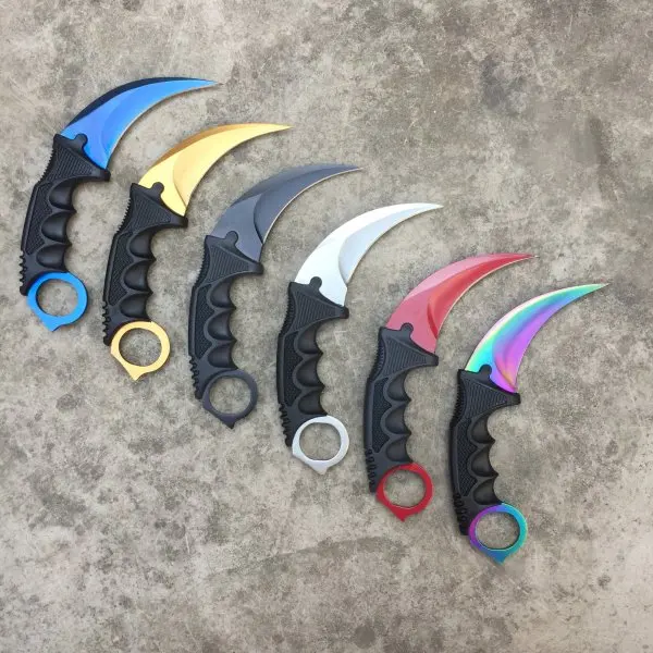 CS GO контр страйк черный нож Karambit шейный нож с оболочкой Тигр выцветание зуб настоящая игра нож с фабрики подарок