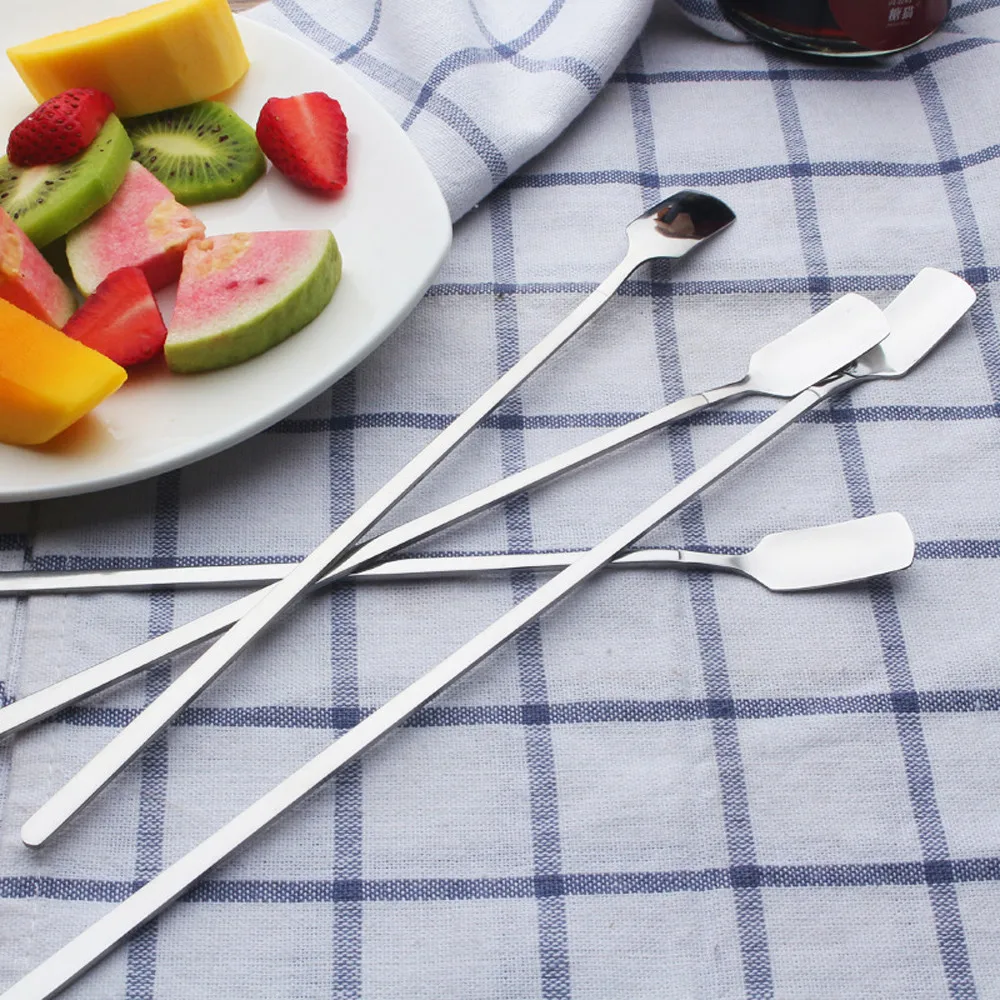 

ZMHEGW 1pc Stainless Steel Ice Cream Cocktail Teaspoons Coffee Soup Tea Spoons Cocktail Spoon Kitchen Bar Tools