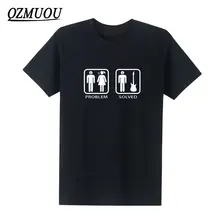 Neue Mode T-shirt Art Problem Gelöst Gitarre T-shirts Männer Casual Kurzarm Elektrische Acoustic Bass Player Saiten Lustige T