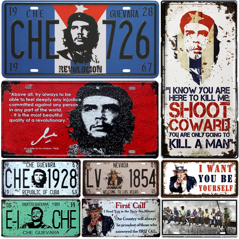 

[inFour+] CHE GUEVARA Plate Metal Plate Car Number Tin Sign Bar Pub Cafe Home Decor Metal Sign Garage Painting Plaques Sign