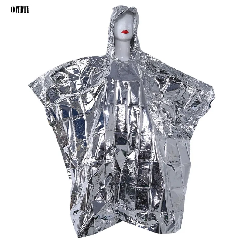 

Multi-functional Foil Poncho Raincoat Waterproof Outdoor Survive Rescue Blanket