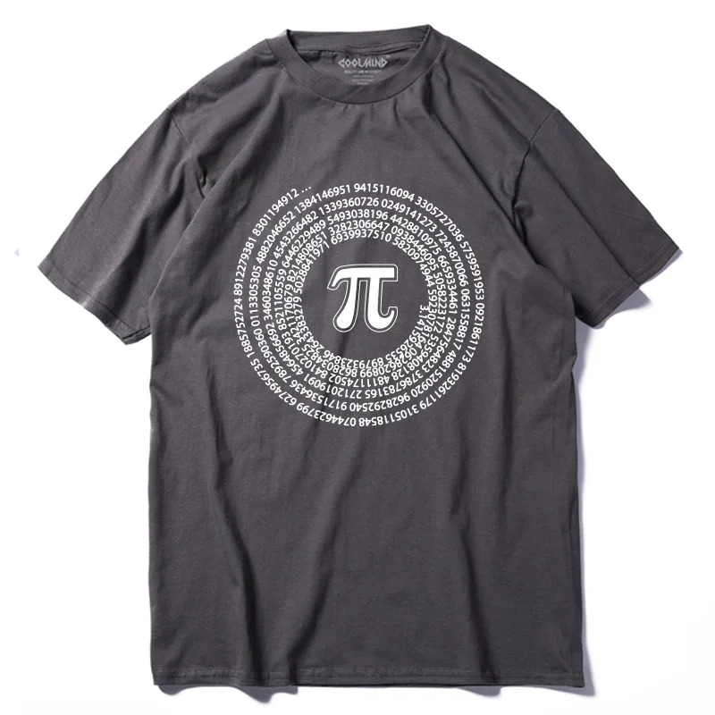 COOLMIND QI0222A Повседневная футболка с круглым вырезом в уличном стиле, крутая забавная свободная футболка из хлопка с коротким рукавом, Мужская футболка с математическим принтом - Цвет: QI0222A-TS