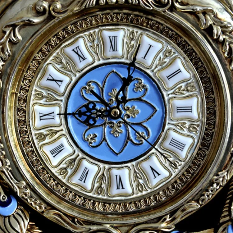 Европейский Стиль Сад смолы часы модные креативные настенные часы павлин дизайн