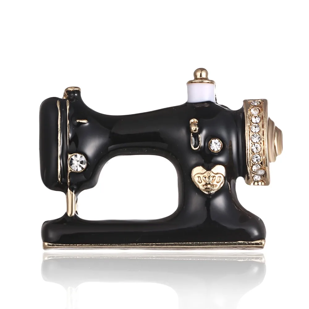 

Thimble Needle thread seamstress black sewing machine brooch Women pin needle brooches Enamel Denim Badge Gift Jewelry