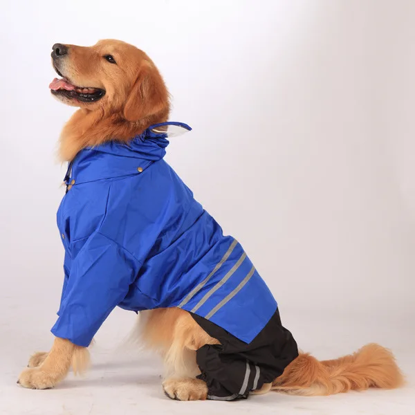 Large big Pet Dog Reflective RainCoat rainsuit golden retrieve