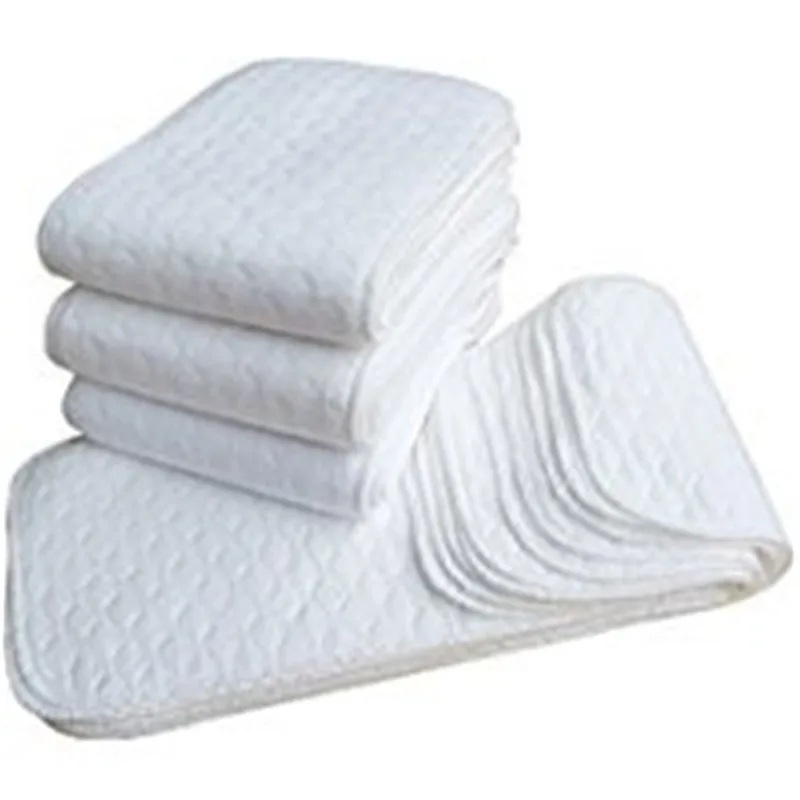 

New 5pcs Infant Diapering White Ecological Cotton Baby Cloth Diaper Machine Washable Nappy Diapers 2019 3 Layers Soft Breathe
