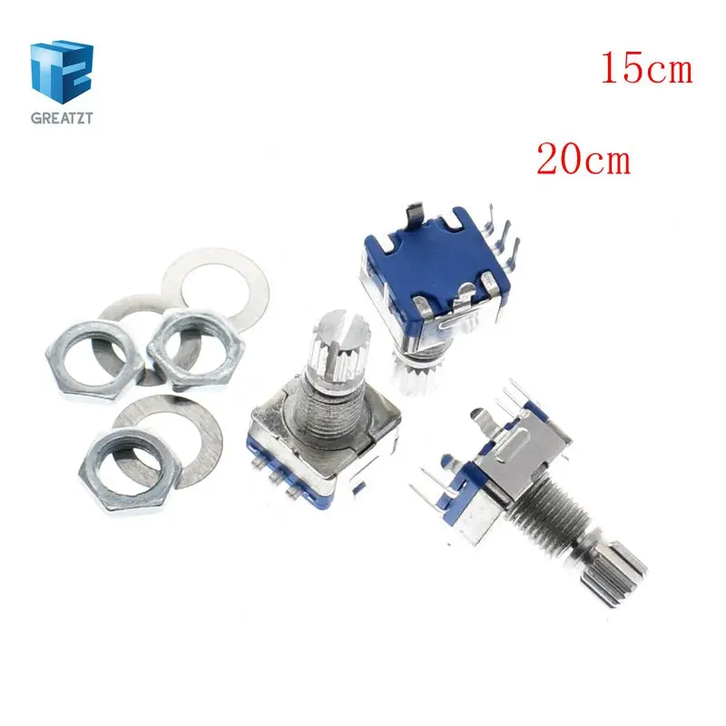 

5Pcs Rotary encoder with switch EC11 Audio digital potentiometer handle length 20mm