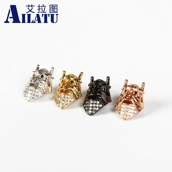 

Ailatu Jewelry Accessories to Diy Powerful Bracelets Black Eye Micro Pave Clear Zircons Sparta Masks Charms