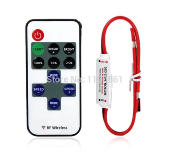 

Wholesale - Mini LED Controller Strip Dimmer with RF Wireless Remote Control DC12V 10sets/lot