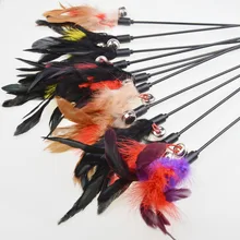 

Creative Kitten Cat Pet Toy Feather Chaser Wand Teaser With Bell Interactive Play Fun Drop shipping