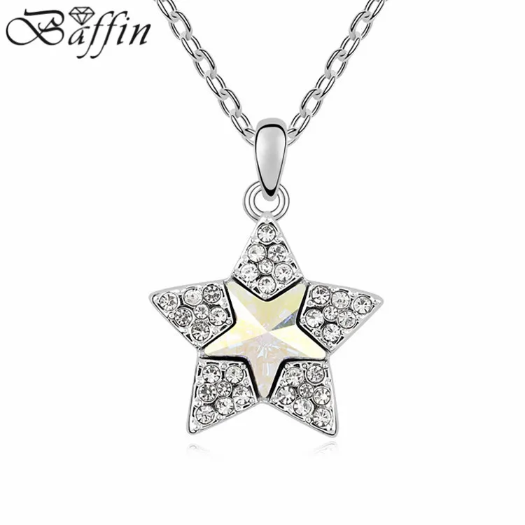 

Pentagram pendant necklace made with Swarovski Elements crystal star collares women cheap costume jewelry