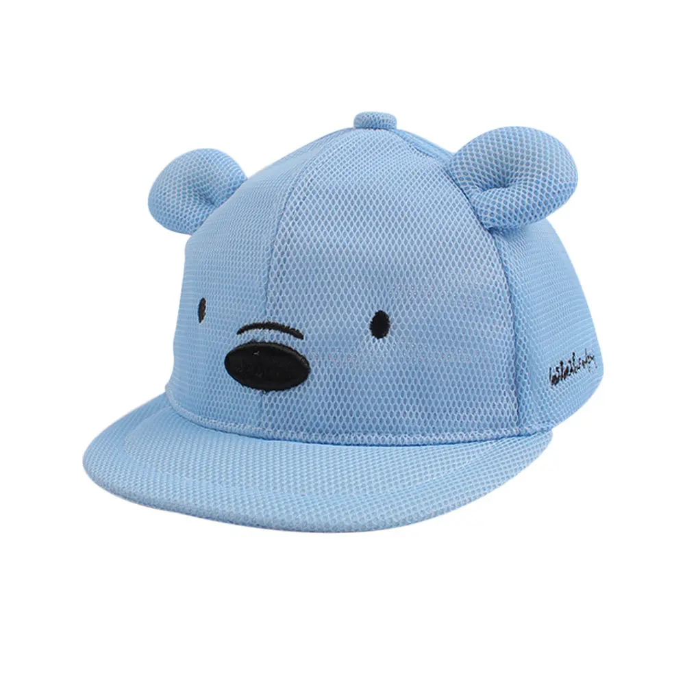 Bear Mesh Baby Infant Sun Baseball Hat Toddler Kids Boys Girls Summer Cool Caps Adjustable Size Cotton Absorbent Tape 2019 New Style (2)
