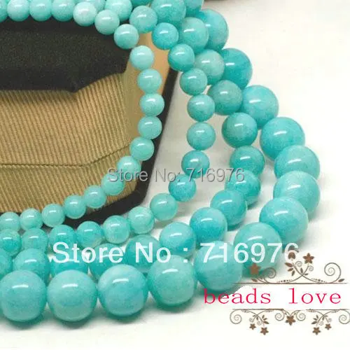

Natural Blue Amazonite Round Loose Stone Beads for Jewelry Making Women Bracelet Necklace Accessories 15" DIY 4 6 8 10 12mm