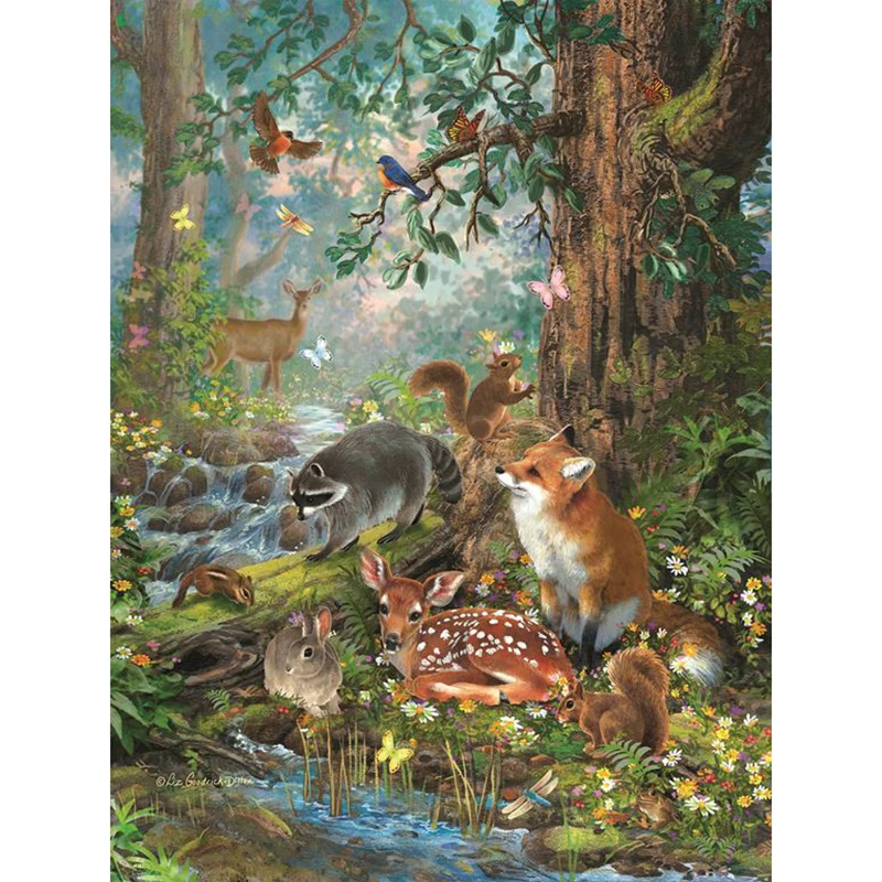 

Mosaic pictures,chinese embroidery,daimond painting animals,diamond embroidery Small animals in the forest WZ