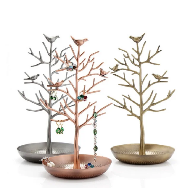 New Vintage Earring Ring Jewelry Retro Bird Tree Stand Display New Vintage Earring Ring Jewelry Retro Bird Tree Stand Display Organizer Holder Rack Holders