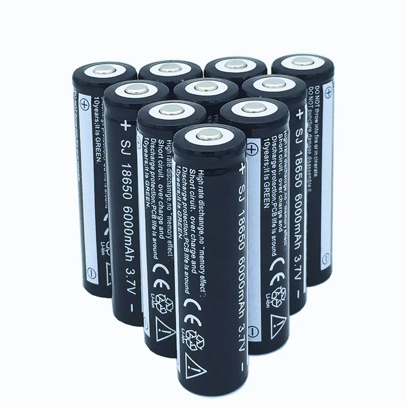 

10/25pcs 18650 Battery 6000mAh 3.7V 18650 Rechargeable Battery Li-ion Lithium Bateria for LED Flashlight Torch Lithium Battery