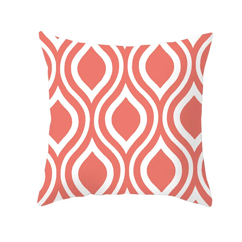 Lychee Coral Series Printed Pattern Pillow Cases Colorful Polyester Peachskin 45x45cm Pillow Cases For Bedroom Home Office - Color: 33