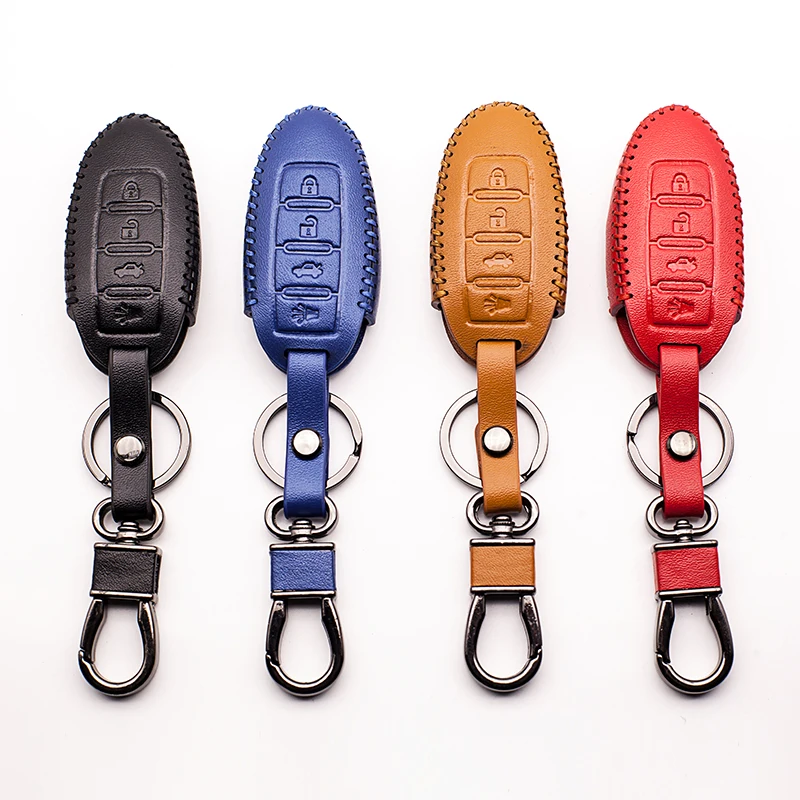 

High quality leather color key cover for Nissan Altima qashqai x-trail tiida almera juke note primera remote control 4 button