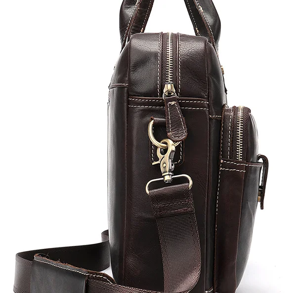 الرجعية متعددة الوظائف جلد أصلي للرجال حقيبة أعمال السفر جلد البقر حقائب Crossbody الكتف محمول حقيبة ساعي D252