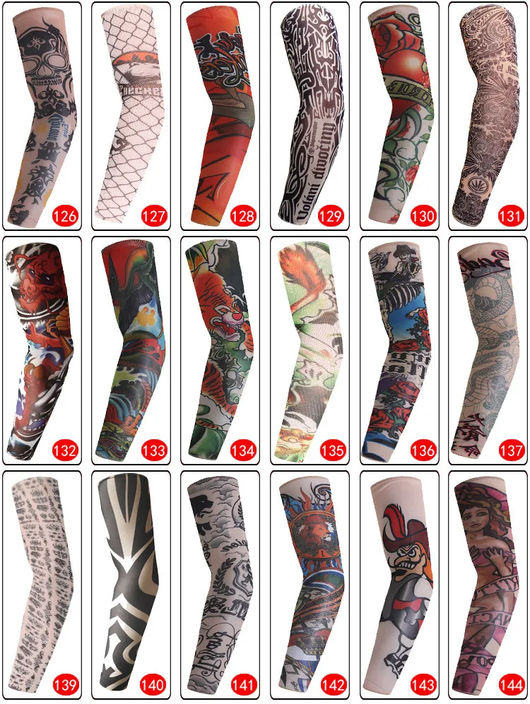 1 пара трендовые мужские и женские эластичные временные фальшивые татуировки рукав лето для рук с защитой от ультрафиолета рукава Покрытие татуировки рука грелка дизайн