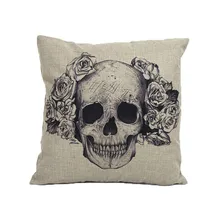 Funda de almohada para dormitorio, sala de estar, alta calidad, 2018, cama para el hogar, Vintage, Calavera, funda de almohada, cojín moderno, Drop shipping June25