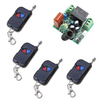 

AC 220V Wireless Remote Control Switch Radio Controller Switch For Lamp Light 1CH Receiver 4 Transmitters Learning Code 315Mhz
