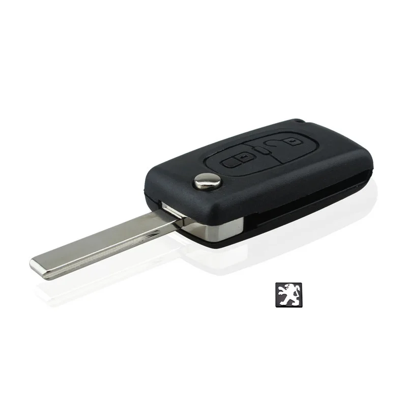 2 Buttons Uncut Blade Car case Replacement Key Shell Key Protection Cover Flip Remote Key for PEUGEOT 207 307 307S 308 407 607