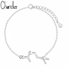 Чандлер Щепка, молекула, браслет и браслет для женщин, химия, больница, ювелирные изделия, Геометрическая цепочка из звеньев с шармом с 925 штамп