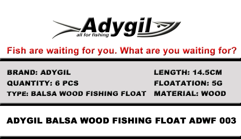 Adygil пробкового дерева поплавок ADWF 003 145 мм Floatation 5 г 6 шт./лот