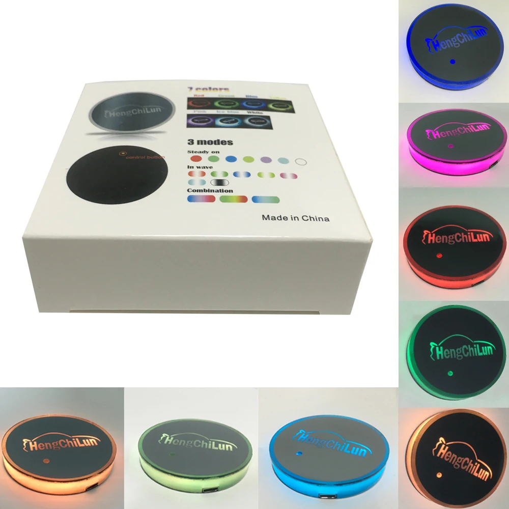 YANF 1PCS Universal RGB LED Cup Holder Car Cup Pad Cup Holder Mat Water