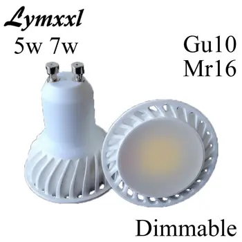 

Frosted Cover Dimmable LED Spotlight Gu10 Mr16 E27 5w 7w Cob led spot lights lamp 120angle AC85-265V or Mr16 with 12V UL CE