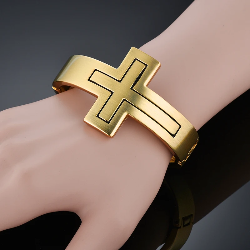 Браслеты на запястье Крест для женщин золото Pulsera ювелирные изделия распятие