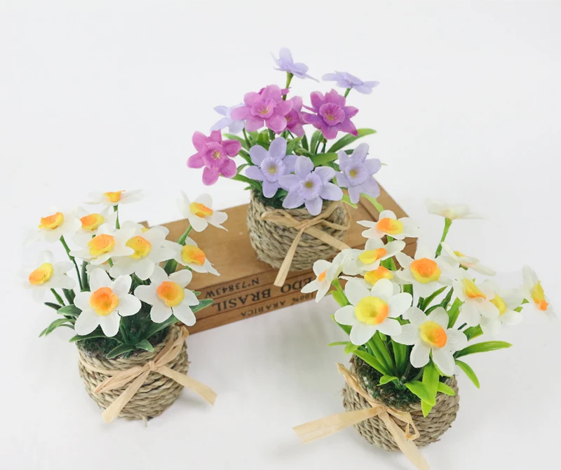 JAROWN Simulation Daffodil Set Artificial Narcissus Flower Silk Flower Plants Wedding Flores Home Decoration (6)