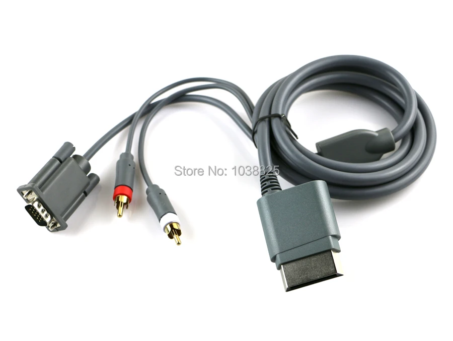  Slim HD Video Audio AV PC Monitor VGA Cavo 2 RCA Audio Cavo Del Connettore 2 In 1 Per Xbox 360 360