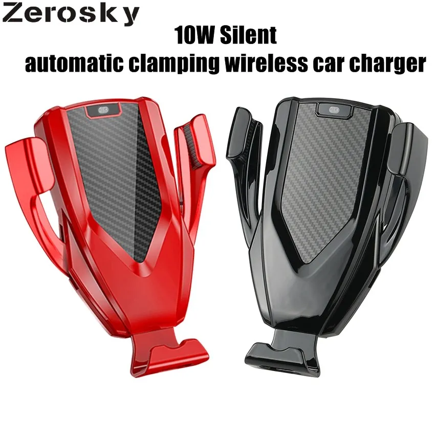 10W Silent Automatic Clamping Wireless car charger mount Air Vent Phone Holder 360 Degree Rotation Charging Mount Bracket