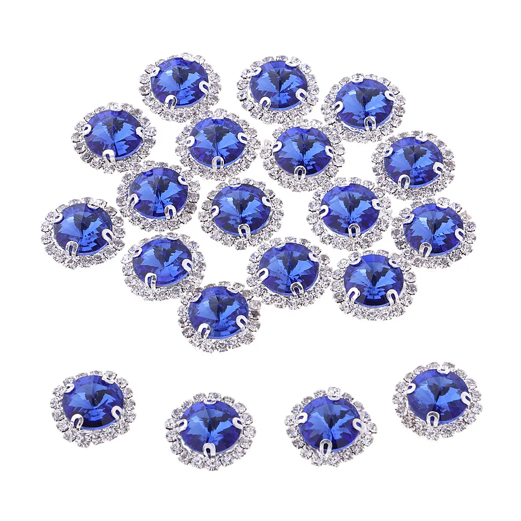 20Pcs Glass Rhinestone Sewing On Clothes Wedding Dress DIY Fashion Rhinestone Decoration Sticker Sewing Accessories
