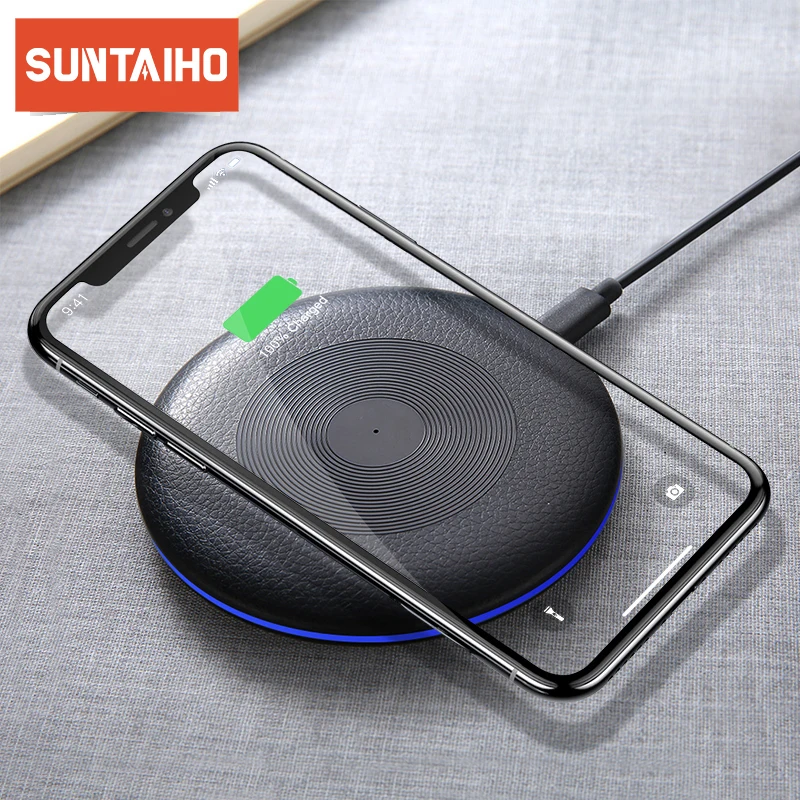 

Suntaiho Qi Wireless Charger For iPhone X XR XS Max 10W Fast Wireless Charging for Samsung S10 S9 for Xiaomi mi9 USB Charger Pad