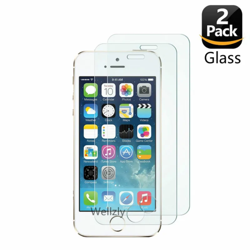 2 шт протектор экрана для iPhone 5 5s защита из закаленного стекла 6 7 8 X 11 2.5D 0 26 мм