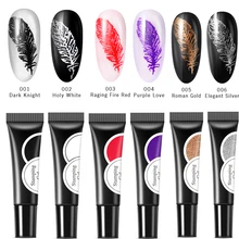 תכלת יופי 6 יח'\חבילה Stamping ציפורניים ג 'ל פולני סט DIY נייל Stamping עיצוב תבנית Led ג' ל מסמר לכה משרים כבוי חותמת ג 'ל ערכות(China)